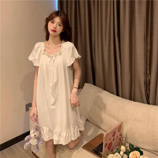 Fashion Women's Ruffled Nightdress Home Wear