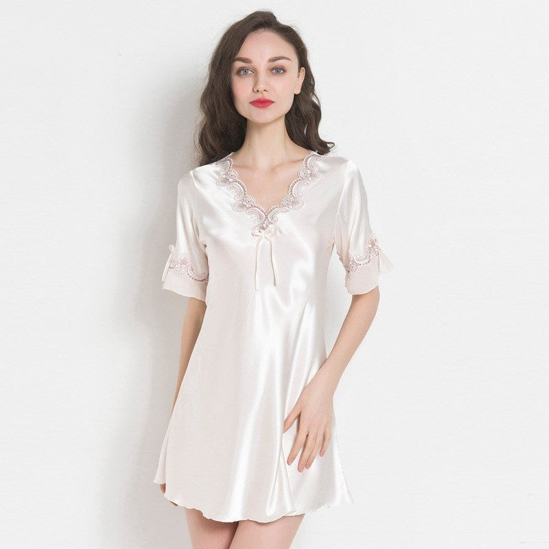 Silk Ladies Home Wear Pajamas Skirt