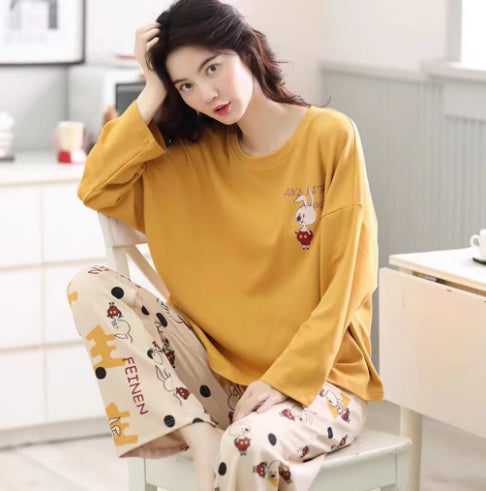 Home Wear Women's Plus Size Cartoon Loose Outfit Outer Wear