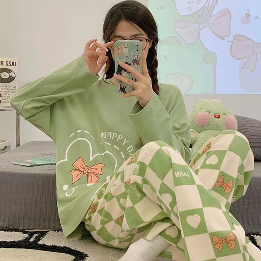 Home Wear Women's Plus Size Cartoon Loose Outfit Outer Wear